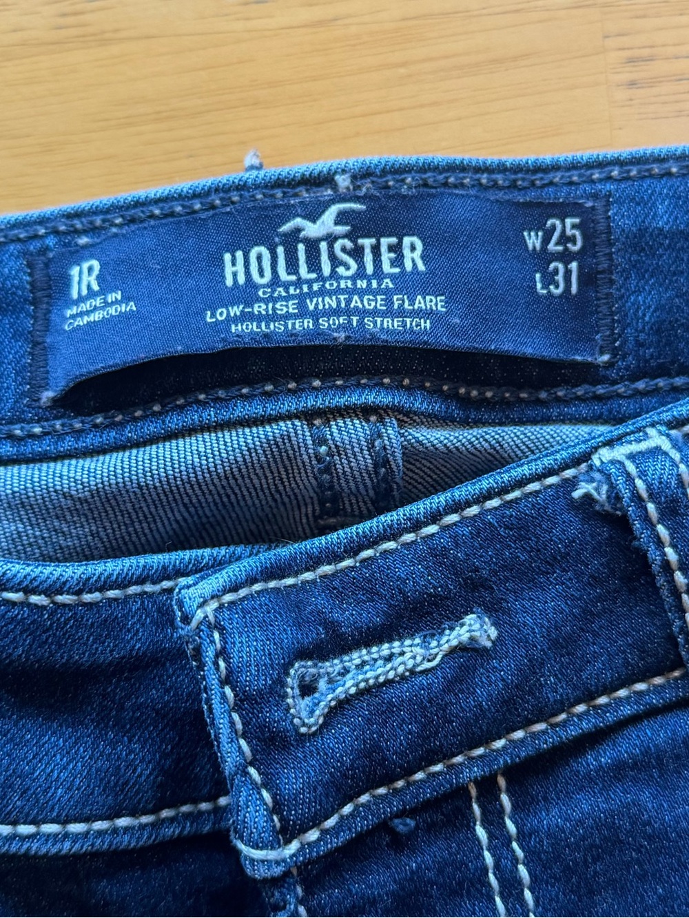 Hollister Women’s Dark Blue Bootcut Jeans low rise, vintage flare